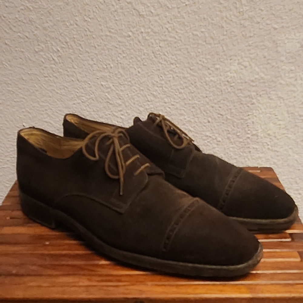 Mitchells Westport Men's Brown Oxford Seude Lace-Up Dress Shoes